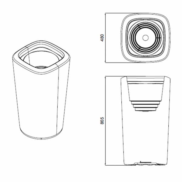 Flowerpot 900 Orchid gesloten